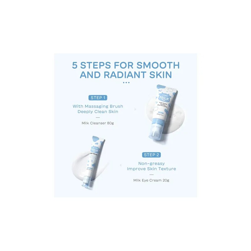 Set De Cuidado Facial Leche 5pcs Laikou Piel Suave