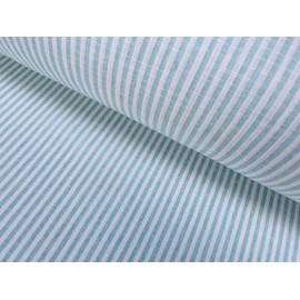 Candy Stripe Linen Fabric Light Cotton Material Cute Striped White Lines Home Decor, Dressmaking - 150cm Wide (Turquoise (1 Metre))