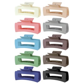 Kavya Pack of 10 Hair Clips, Large Hair Clips, Women's Non-Slip Acrylic Claw Clip, Hair Clips, Pastel Colours, Hold Good for Long Hair