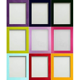 Frame Company Candy Range White Picture Photo Frame, A4 Fitted With High Clarity Perspex *Choice of 11 Colours*