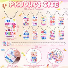 Ecally 30 Sets Christian Easter Gifts Dog Tag Necklace Religious Bookmarks Bible Verse Necklaces Religious Party Favor Inspirational Quotes Bookmarks for Sunday School Prize, 10 Styles(Light Color)
