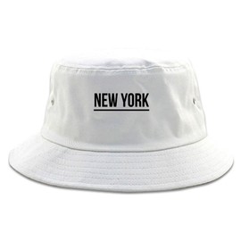 Kings Of NY City of New York NYC USA Simple Underline Adult Unisex Bucket Hat White