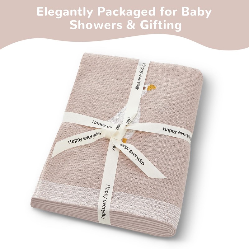 Receiving Baby Blanket,100% Luxury Cotton Knit Baby Blanket,Lightweight Cozy Neutral