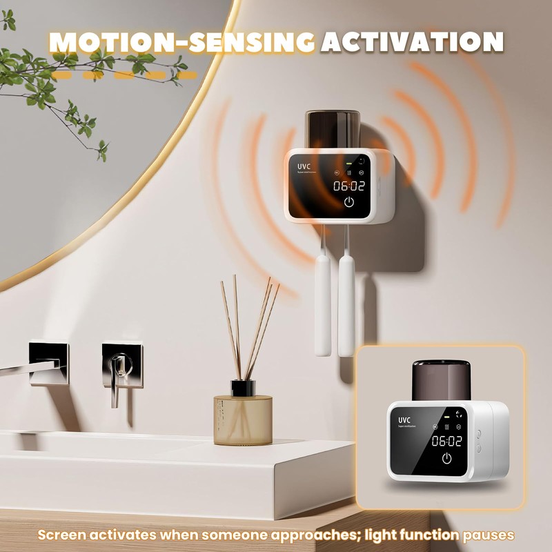 Multi-Function Electric Toothbrush Holder, 3 Clean Modes Smart Toothbrush Dryer