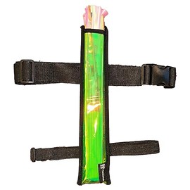 PandaTak UV Green Yellow Vers Murse Rave Fan Holster - Glowing Blacklight Reactive Fan Holder Perfect for Raves, Festivals and Circuit Parties (UV Green Fan Holster)
