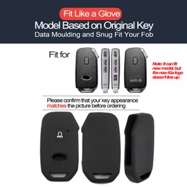 INFIPAR 2pcs Compatible with Kia K5 Forte Seltos Sorento Soul Sportage NIRO EV6 NIRO EV Cadenza Telluride Stinger Smart 4 5 Buttons Key Fob Cover Case Key Chain Protector Keyless Entry Remote Holder