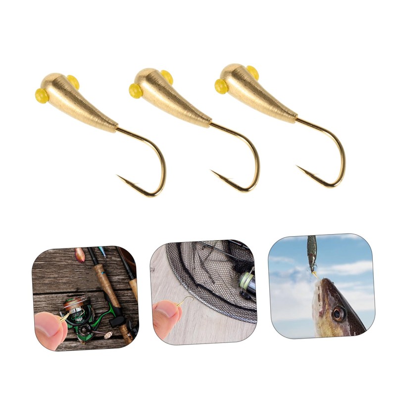 CORHAD Fishing Hook Holder Tool 3pcs Brass Hooks Catfish Tackle