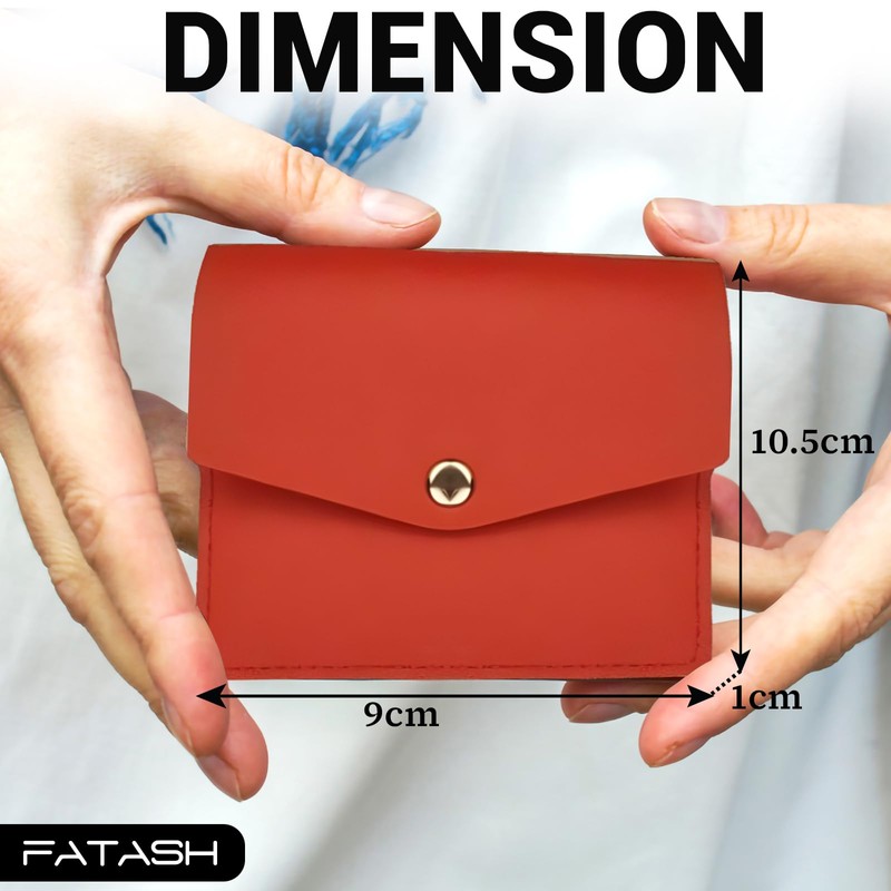 FATASH Credit Card Holder, PU Leather Wallet with 3 Card