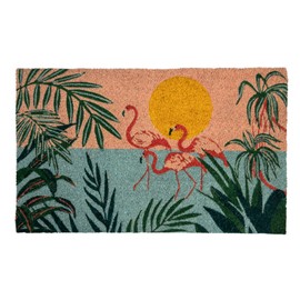 Entryways Flamingo Lagoon Doormat, 17"x28"