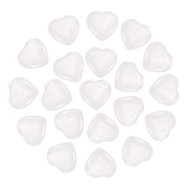 PATIKIL 20 Pcs Natural Heart Shaped Crystal Stone, 1 Inch Mini Polished Love Gemstone Crystal, Pocket Rock Engraved Worry Stones for Women Gifts Meditation, White