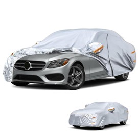 FWNT FWNT Autoabdeckung Wasserdicht Atmungsaktiv,Auto-Abdeckplane fr Regen-, Staub- & UV-Sonnenschutz,Allwetter Autohlle mit Kratzfester Innenfutter (Silber,C3 - Fr Limousine 470 Bis 490 cm)