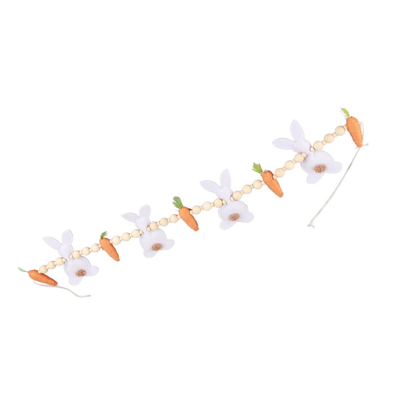 Easter Bunny Carrot Wreath Decor Spring Garland for Home Party
