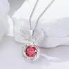 Lattd Phoenix Necklace with Garnet Crystal 925 Sterling Silver Rising