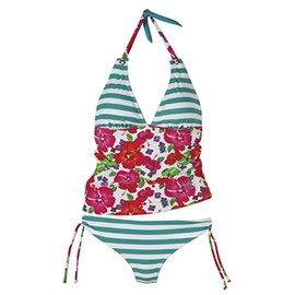 Beco Sailors Romance Women's Tankini Multi-Coloured Green-Pink Size:12