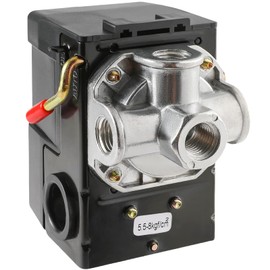 LF10-4H Pressure Switch, Air Compressor Pressure Switch Replacement with NPT 1/4 Connection, 95-125 PSI 20A, 4 Port Pressure Control Switch Valve