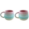 Sass & Belle Pastel Ombre Espresso Mugs Set of 2 in Pink & Green