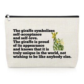 Gevody Giraffes Gifts for Women Giraffes Lover Makeup Bag Inspirational Gifts for Women Animal Lovers Best Friend Sister Daughter Granddaughter Cosmetic Bag Christmas Birthday Present Travel Pouch
