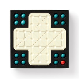 Brass Monkey Fox & Geese – Classic Strategy Game Set with Beautiful Painted Wooden Game Pieces, Suitable for 2 Players