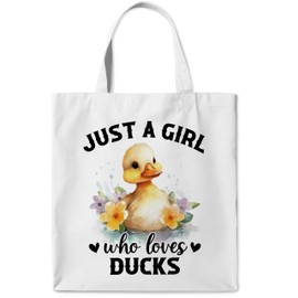 WAITPI Duck Canvas Tote Bag Gifts for Women Duck Lovers Owner Farmer, Farmhouse Who Loves Ducks Tote Bags, Funny Cute Floral Flower Aesthetic Reusable Tote Bag for Shopping Camping