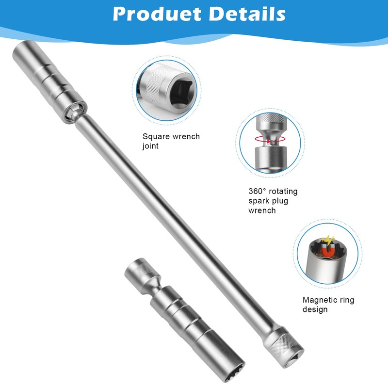 2PCS Spark Plug Socket 16mm and 14mm, Magnetic Universal Spark