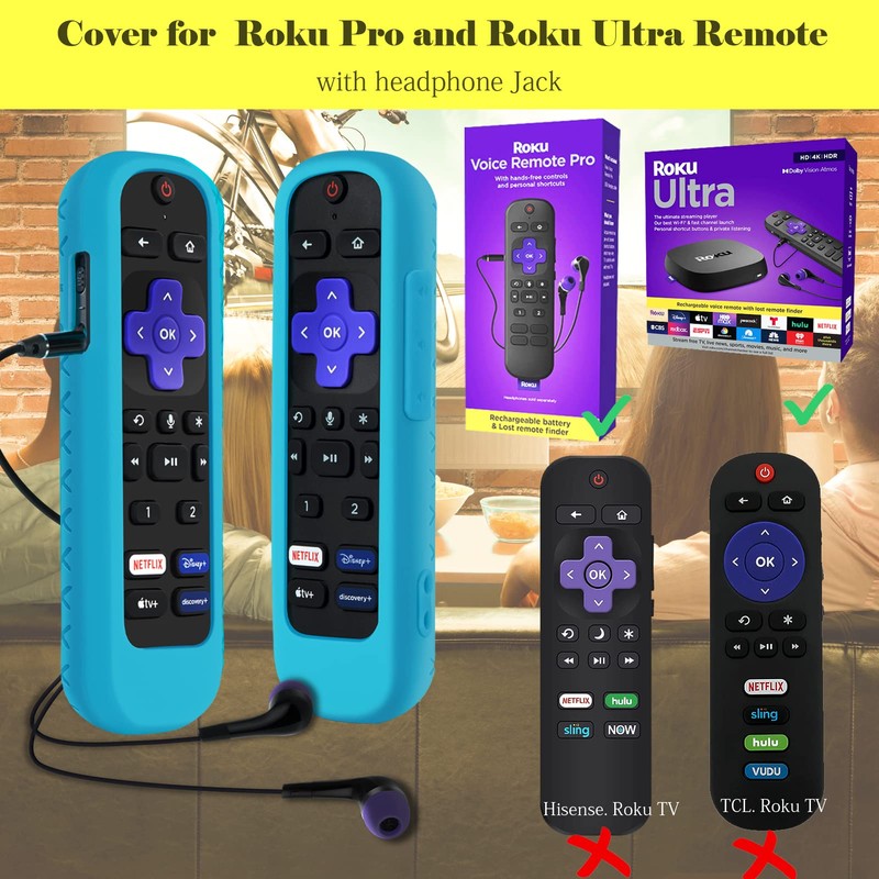 2 Pack Case for Roku Voice Remote Pro, Cover for