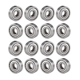 CESFONJER 16 pcs Mini Metal Ball Bearings | 608ZZ Ball Bearings | Metal Steel Double Shielded Deep Groove Ball Bearing 8 x 22 x 7 mm for Electric Motor, 3D Printer, Quadcopter