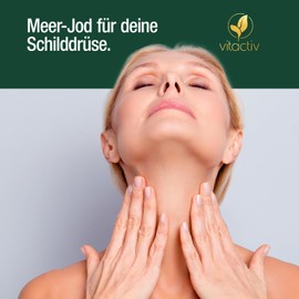 Vitactiv Natural Nutrition VITACTIV Jod Tabletten - 150 g Jod aus Braunalgen bzw. Kelp - Natrlich, Vegan, Hochdosiert, ohne knstliche Zus?tze - Produziert und Laborgeprft in Deutschland - 180 Jodtabletten (180 Tage)