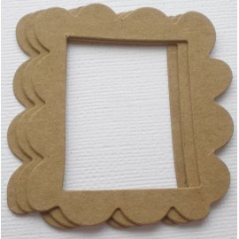 Unbranded {4} MiNi SCALLOP FRAME - Bare Picture Frames Chipboard Die Cuts -2 1/4" x 2 7/8"