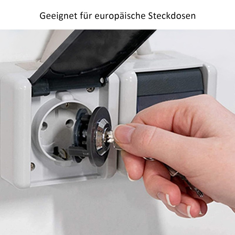 thirei Pack of 2 Lockable Sockets, Socket Lock, Prevents Power