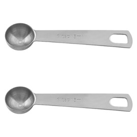 2 Pcs Stainless Steel Tablespoons,Short Handle Measuring Spoons for Tea, Coffee, Soup, Sugar (1/3 Tbsp, 5ml, 5cc, 1/6 Oz)
