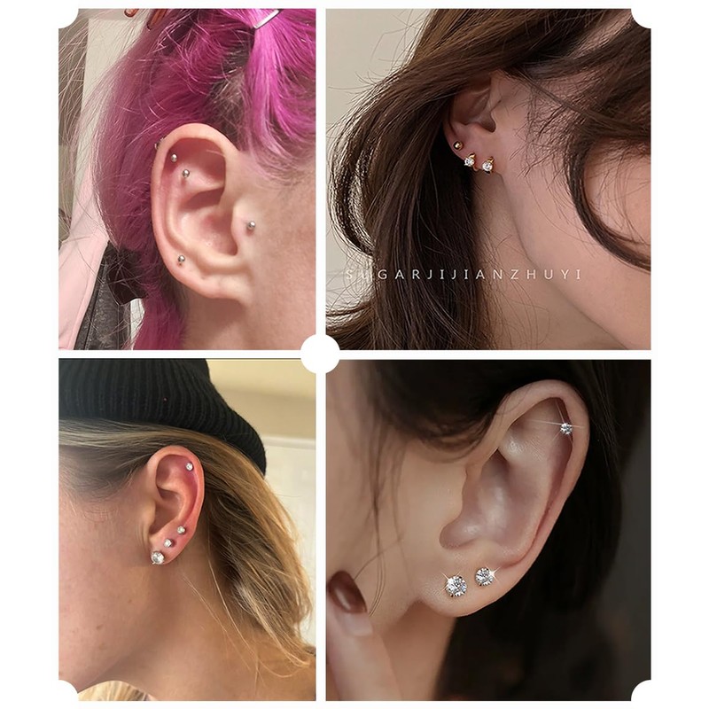 VitaCool Ear Piercing Kit Disposable Ear Cartilage Piercing Gun 3mm