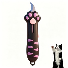 Cat Claw Box Cutter, Cute Cat Paw Box Knife, Retractable Portable Kawaii Cats Paw Knife for Carton Sealing Tape, Home Letter Openers, Gift Open, Box Paper Opener Gadgets for Cats Lovers