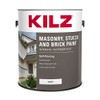 KILZ Self-Priming Masonry, Stucco and Brick Paint, Interior/Exterior, Flat, Angel Wing/Bright White, 1 Gallon