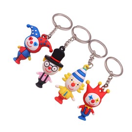 PLAFOPE 10 Pcs Clown Keychain Clown Statue Clown Figurine Party Bag fillers for Kids Circus Keychain Clown Sculpture Decor Funny Cartoon Figurine Toy Keychain Cute Toddler Doll Soft Rubber