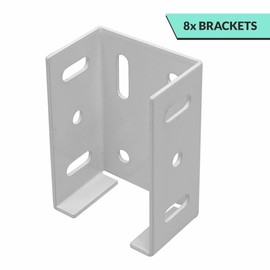 OHIY Heavy Duty Aluminum Fence Bracket for Vinyl Fencing Panel to Post Connection, Metal Replacement for 2.75in Plastic Brackets, Fits 2-3/4" Rails, 8 pcs