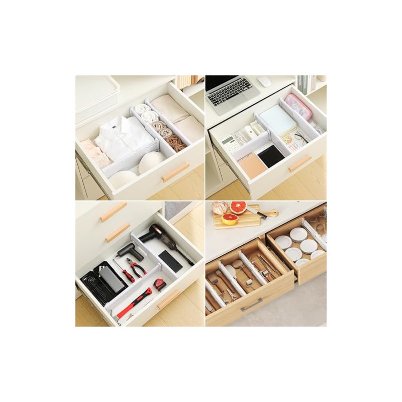 3 Pack Drawer Dividers Adjustable 28.5-44 cm Drawer Organiser Drawer