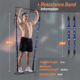 HOTWAVE Resistance Bands for Portable Gym,Push Up Board and Pilates Bar Replacement Backup Exercise Band. Safety Cloth Cover,Squat Workout,Strength Training Fitness Accessories