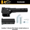 KUAFU 2" Folding Hitch Adapter Compatible with 2 Inch Trailer