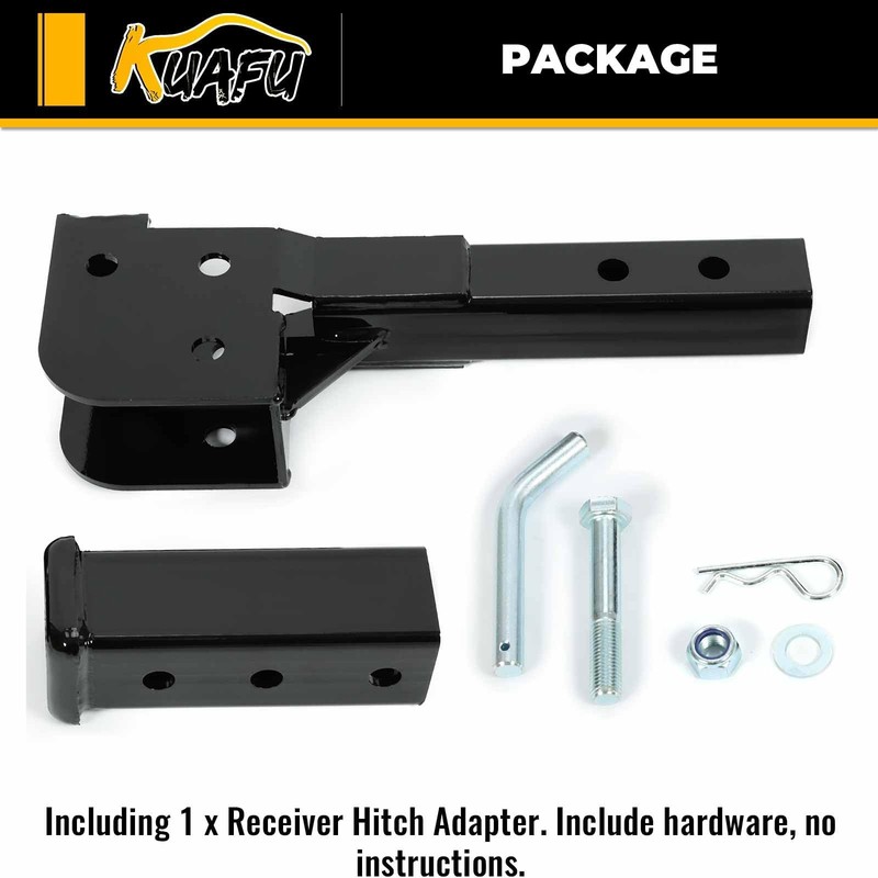 KUAFU 2" Folding Hitch Adapter Compatible with 2 Inch Trailer