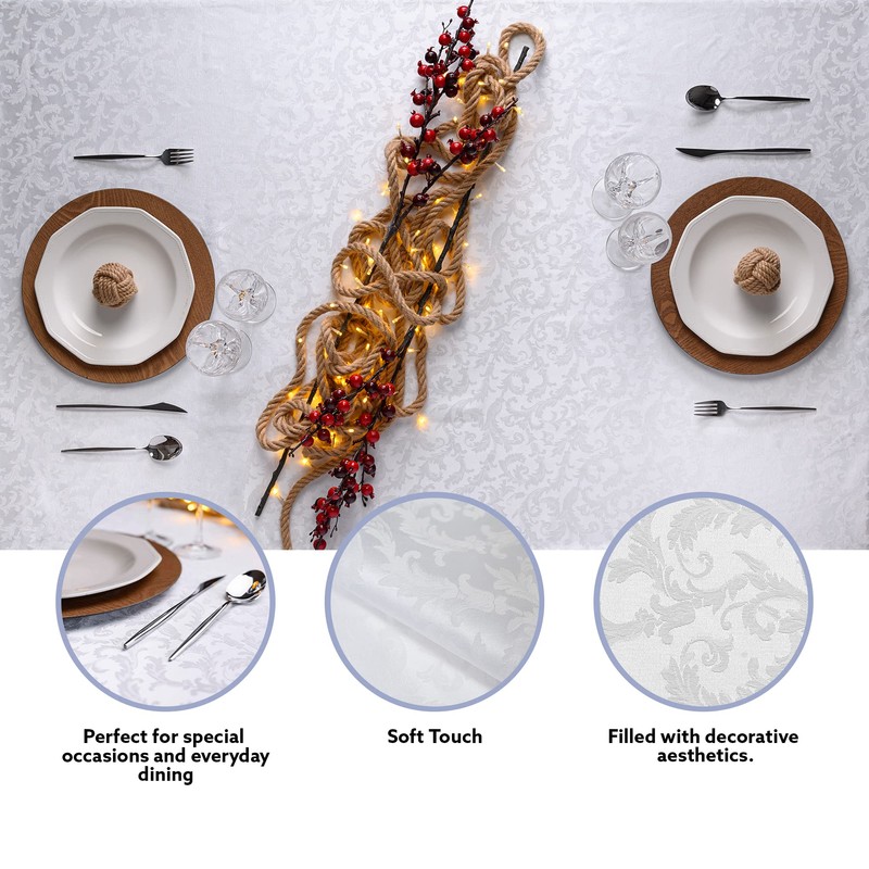 GDN Napkin Set 6 Pieces Christmas White Jacquard 45 x