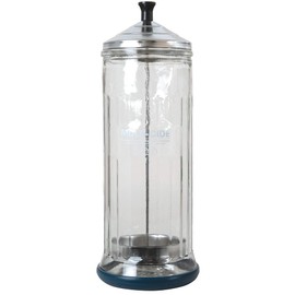 ForPro Multi-Cide Tall Glass Jar, for All Hairstyling Tools Including Brushes, Combs & Shears, 37 oz