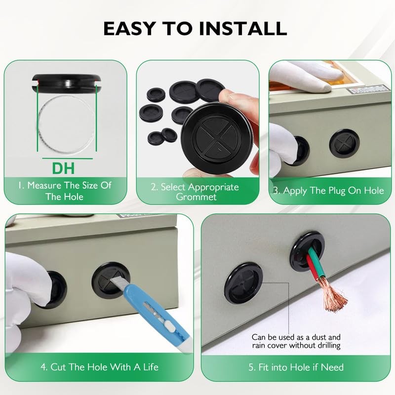 EASYEAH 2-5/8 in Rubber Grommets for Wiring, 2-3/8 in ID,