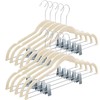 Home-it 10 Pack Velvet Hangers with Clips - Ivory Pants