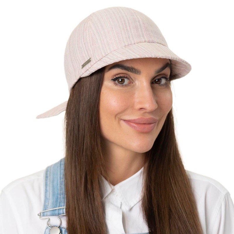 Seeberger Fine Stripes Women's Cotton Cap Summer Cap (One Size