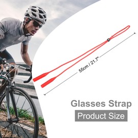 HARFINGTON Glasses Strap Adjustable Eyeglasses Strap Silicone Sunglasses Holder Strap Eyewear Retainer Lanyards String for Men Women Children, Red
