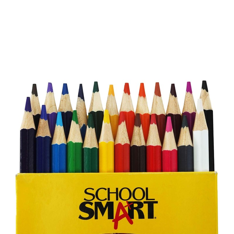 School Smart Colored Pencils for Coloring and Drawing, Assorted Colors,