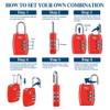 TSA Luggage Locks (4Pack) - 3 Digit Combination Padlocks -