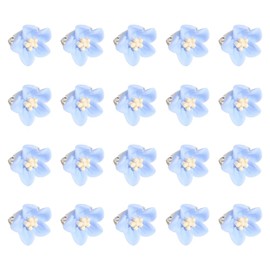 GSHLLO 20 Pcs Small Lily Flower Hair Clips Mini Floral Hair Pins Cute Decorative Hair Clips Tiny Wedding Hair Barrettes Bridal Flower Hair Accessories Light Blue