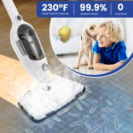 Steam Mops for Floor Cleaning, 10-in-1 Multipurpose Deep Steam Cleaner Mop for Home, Floor Steamers for Hardwood and Tile, Vinyl, Laminate, Carpet, Hard Floor with Attachments