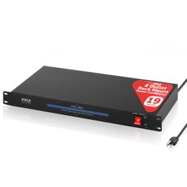 Pyle 1800W 8-Outlet Rack Mount Power Conditioner - 15 Amp Surge Protector with Noise Suppression - Rear Outlet for Multi Appliances - Triple Mode Protection - AC Power - for Home & Computer - PCO800